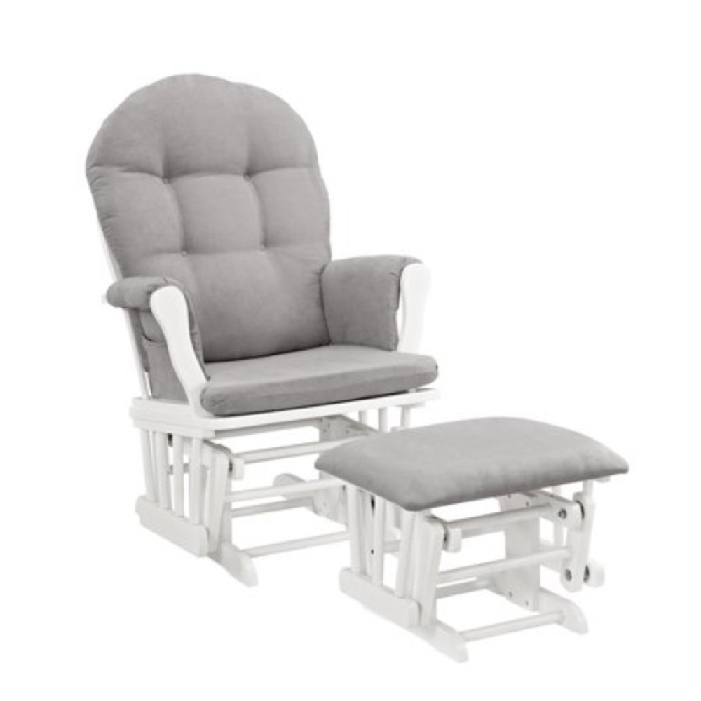Grey Glider/Rocking chair and Ottoman